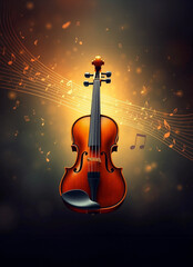 violin and music notes