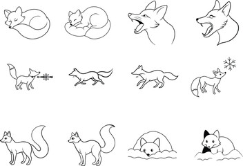 Fox Illustrations: Line Drawings of a Cunning Animal
