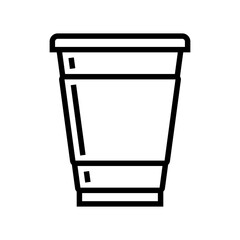 cup plastic package line icon vector. cup plastic package sign. isolated contour symbol black illustration