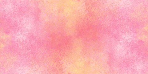 Vector fantasy light red, pink and yellow shades watercolor background. Hand drawn vector texture. Pastel color watercolor banner.  Aquarelle paint paper textured stain canvas element for text design.