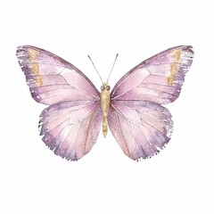 Soft Watercolor Butterfly with Translucent Wings