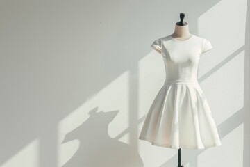 Elegant white dress mannequin