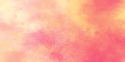 Vector fantasy light red, pink and yellow shades watercolor background. Hand drawn vector texture. Pastel color watercolor banner.  Aquarelle paint paper textured stain canvas element for text design.