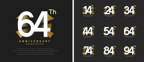 anniversary logo set. vector design white color can be use for celebration moment