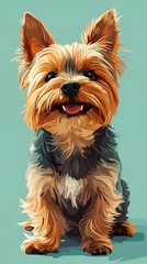  Yorkshire Terrier Smiling with a Slightly Mischievous Look, Its Fur Neatly Groomed