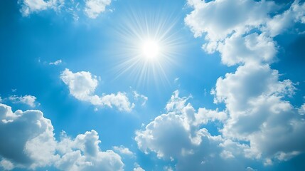 Tranquil Summer Sky with Soft White Clouds, blue, nature, sunlight, tranquility