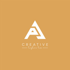 Alphabet PA AP Letter Artistic Stylish Logo Design. Initial Based Vector.