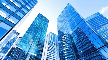 Obraz premium Modern Glass Skyscrapers in a Cityscape
