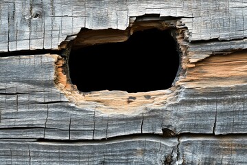 Broken Wooden Wall with Hole Cutout, wood, texture, isolated, background