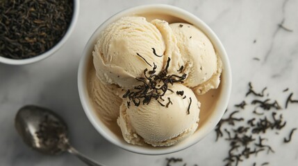 Earl Grey Ice Cream with Tea Leaves