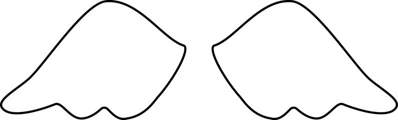 cute angel wings outline vector