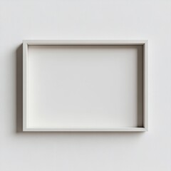 A minimal 3D rectangular frame with a smooth surface, isolated on a soft white background, perfect for contemporary artwork