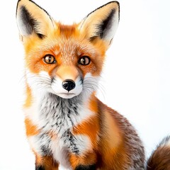 Obraz premium Curious Baby Fox with Bright Eyes and Bushy Tail