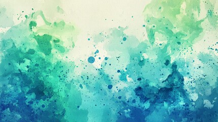 Fototapeta premium Abstract watercolor background with green and blue colors.