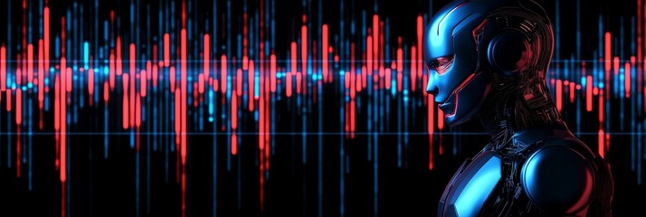 AI Crypto Trading Robot Analyzing Forex, Stock Market, or Cryptocurrency Graph Analytics