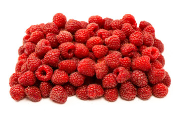 Tasty fresh raspberry isolated on a white background. Top view.