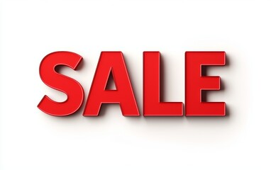 Bold red SALE text on white background, ideal for promotional materials and marketing.