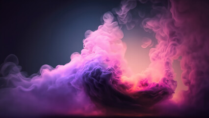 Soft Pink and Purple Smoke Clouds with Warm Glowing Light