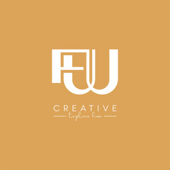 Abstract FW WF Letter Artistic Stylish Logo Design. Initial Based Vector.