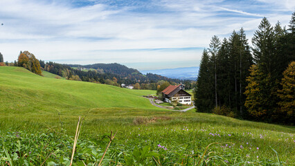 Blick vom Pfänder nach Osten in die Vor- Alpen