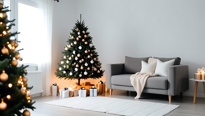 woman decorates cozy winter room festive items merry cheer christmas preparations