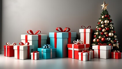 artfully arranged gifts ornaments adorn neutral surface ready convey holiday cheer personalized messages