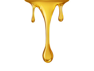 Golden liquid stream isolated on transparent or white background, png