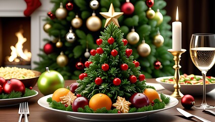 decorating healthy meal around festive christmas tree adds creative touch holiday