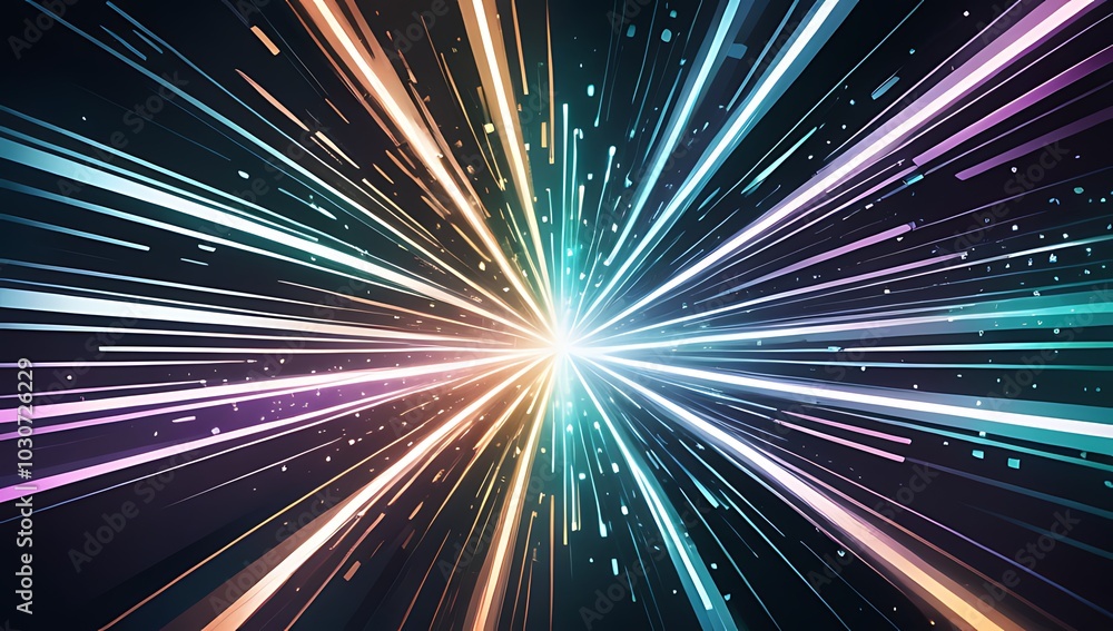 Poster faded metallic colors shimmering lights create disorienting visual effect abstract somewhat unclear 