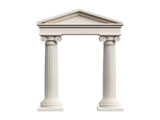 Greek style pillars isolated on transparent or white background, png