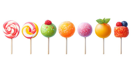 Colorful Assortment of Mouthwatering Candy and Confectionery Treats on Sticks