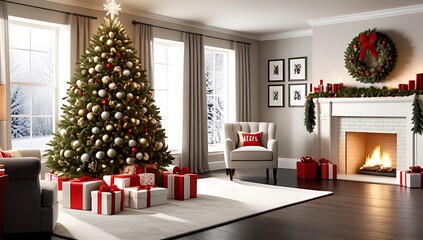 home decor features christmas decorations trees gifts accessories cozy atmosphere empty space personal touches