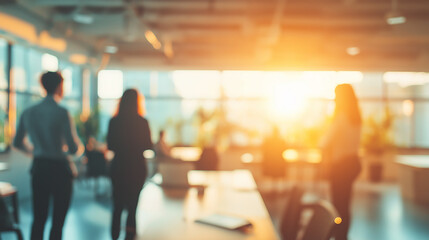 Fototapeta premium blurred office background Group of people on business discussion and planning 