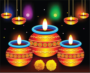 artistic creative deepawali background vector illustration