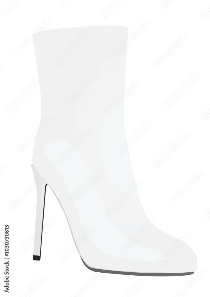 Wall mural White women boots. vector illustration