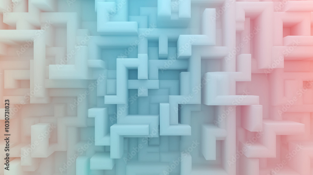Poster abstract geometric in multi-colored shades with geometric shapes and patterns. labyrinth view. minim