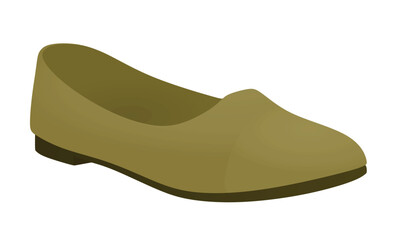 Brown flat heel shoe. vector illustration