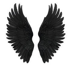 Naklejka premium Black Angel Wings Feathered Design Abstract