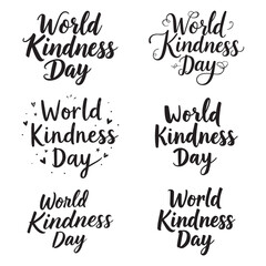 World Kindness Day Typography Silhouette Vector Style Calligraphy Design