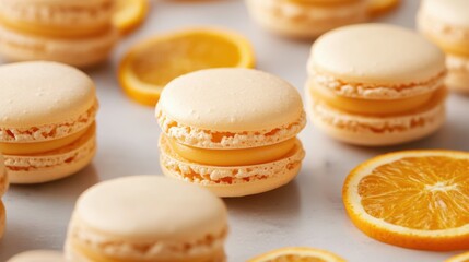 Obraz premium Orange Blossom Macarons with Citrus Slices