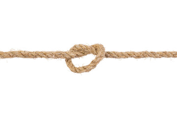 Rope with a knot isolated on white background with clipping path.