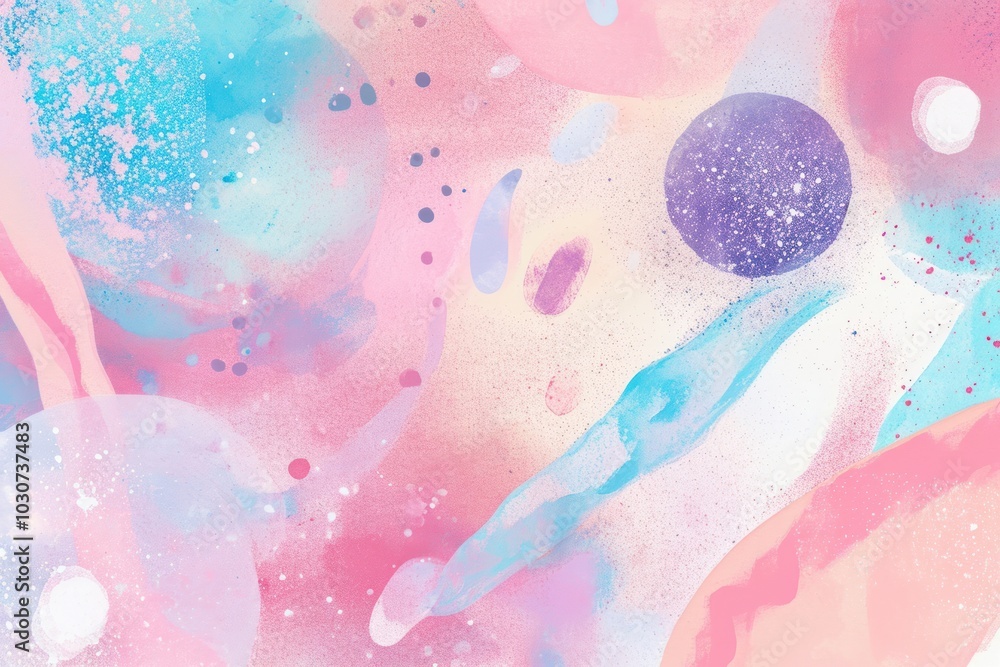 Poster Cute pastel galaxy illustration painting graphics outdoors.