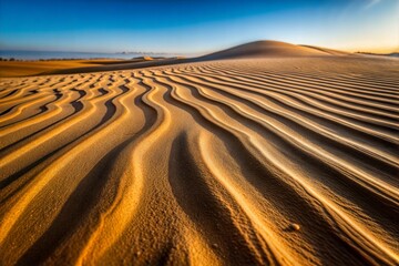 Naklejka premium Intricate patterns on sand dune dirt texture in desert