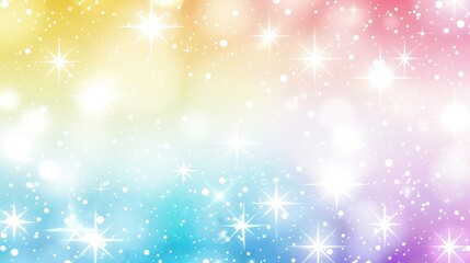 Abstract Pastel Background with Sparkling Stars and White Circles