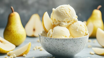 Levitating Pear Ice Cream with Blue Cheese Accents