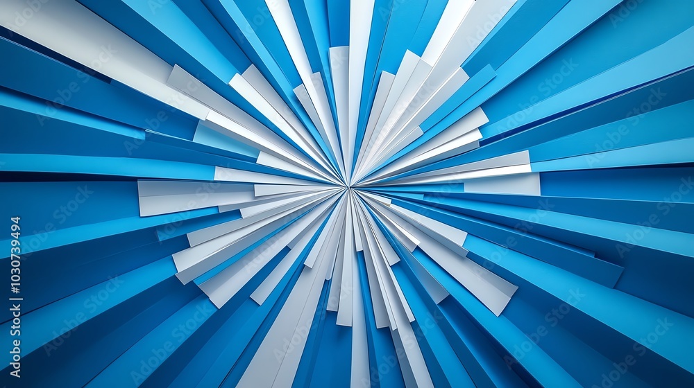 Poster paper cut starburst pattern with radiating symmetrical rays, forming a bold, dynamic design, paper c