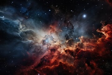 Naklejka premium Vast starry cosmos nebula space astronomy.