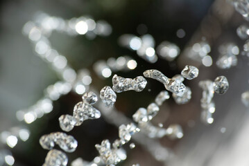 Frozen water drops in high speed photography