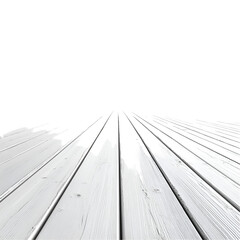White Wooden Planks Converging to Black Void