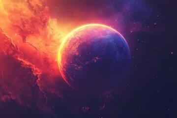 Fototapeta premium illustration of planet